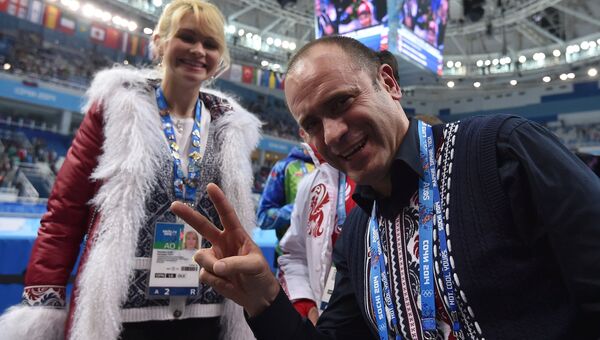 Президент Союза конькобежцев России Алексей Кравцов после соревнований по шорт-треку среди мужчин на XXII зимних Олимпийских играх в Сочи.