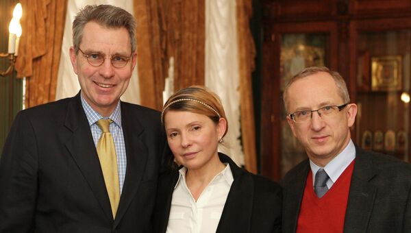 Юлия Тимошенко с послом США в Украине Джеффри Пиаттом и с главой Представительства ЕС в Украине Яном Томбински