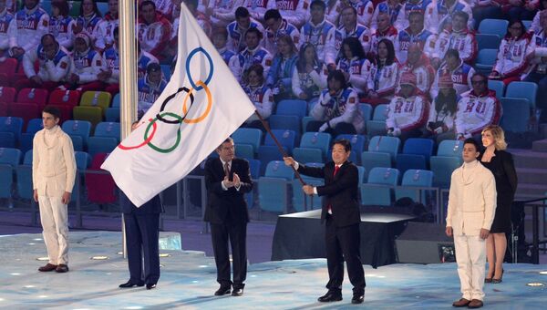 Мэр города Пхенчхана Ли Сок Рэ на церемонии закрытия XXII зимних Олимпийских игр в Сочи.