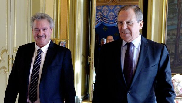 Министр иностранных дел России Сергей Лавров (справа) и министр иностранных дел Люксембурга Жан Ассельборн. Архивное фото