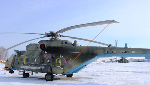 Один из четырех поступивших на вооружение в Новосибирскую авиабазу вертолетов