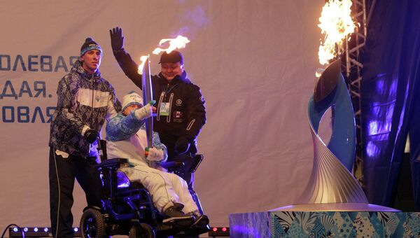Зажжение чаши Паралимпийского огня в городе Северске Томской области, событийное фото