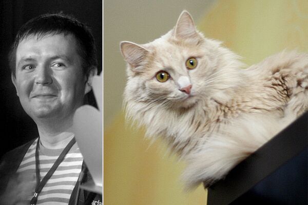 Новосибирский журналист Кирилл Логинов и его кот Кузьма
