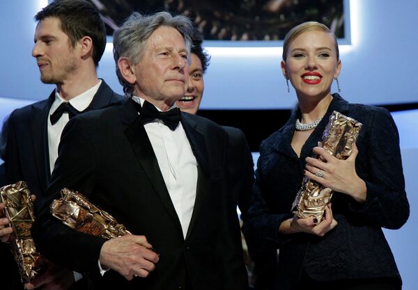 Роман Полански и американская киноактриса Скарлетт Йоханссон на 39-й церемонии вручения наград премии Сезар