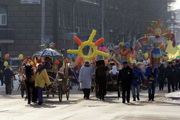 Празднование Масленицы в Новосибирске