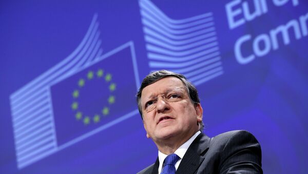 Президент Европейской комиссии Жозе Мануэль Баррозу проводит пресс-конференцию по ситуации в Украине, в штаб-квартире ЕС в Брюсселе 5 марта 2014