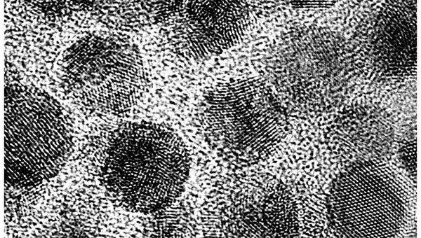 Зерна нанокристаллов в фрагменте Челябинского метеорита