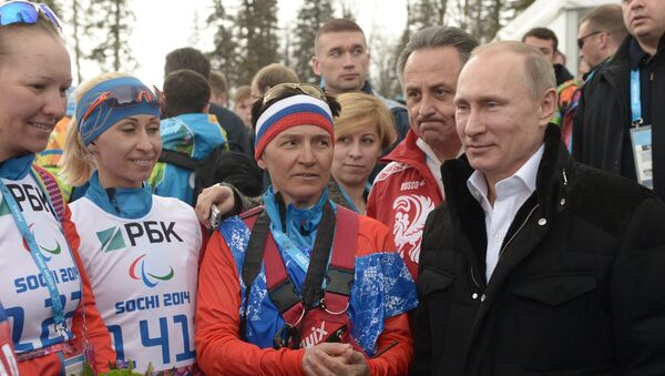 В.Путин на Паралимпийских играх в Сочи