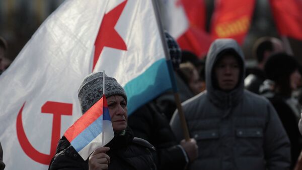 Митинг в поддержку народа Украины в Петербурге 9 марта 2014 года