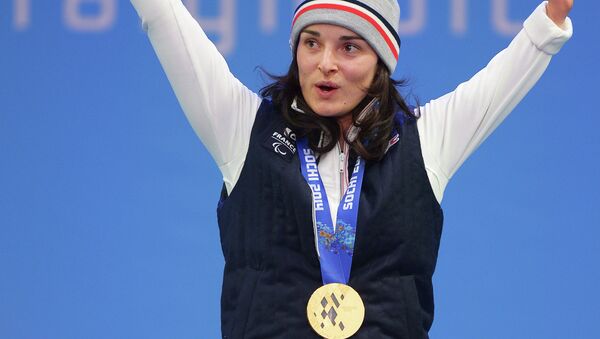 Мари Боше (Франция), завоевавшая золотую медаль в супергиганте среди женщин в классе LW 2-9 (стоя)