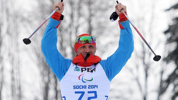 Российский спортсмен Роман Петушков на XI Паралимпийских зимних играх в Сочи
