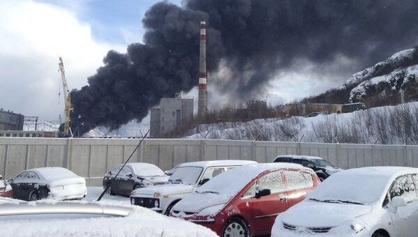 Пожар на судоремонтном заводе Нерпа в Мурманской области. Фото с места события