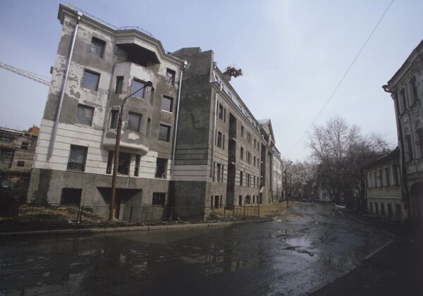 Строительство на улице Остоженка в Москве цао