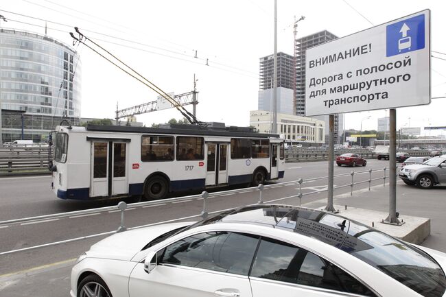 Полосы общественного транспорта в Москве, транспорт, Москва