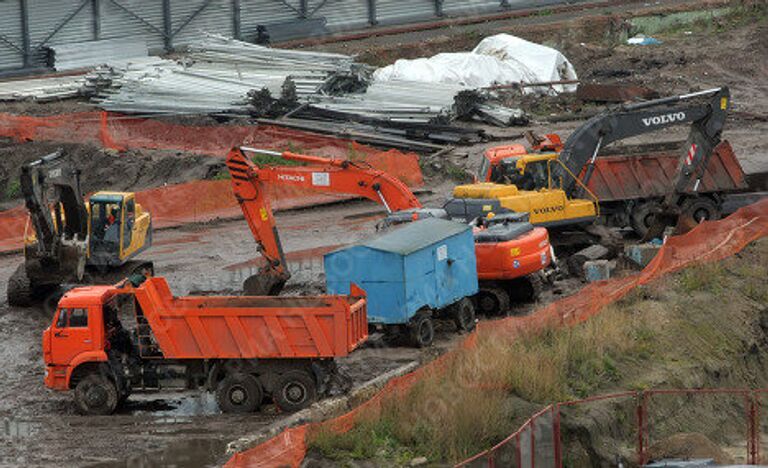 Стройплощадка делового центра Охта-центр в Санкт-Петербурге