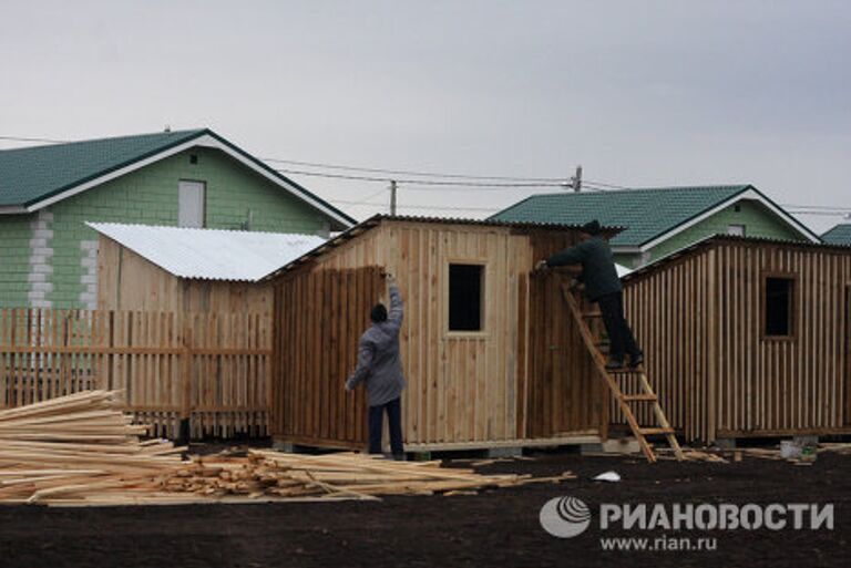 Дома для погорельцев в поселке Белоомут