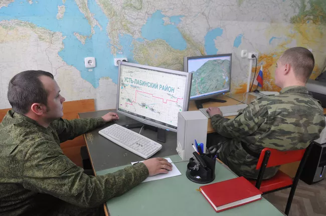 Работа топографической службы Южного военного округа