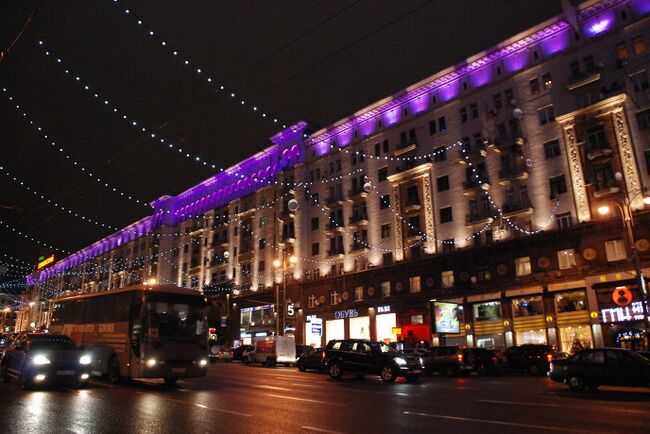 Улица Тверская, машины, центр, Москва