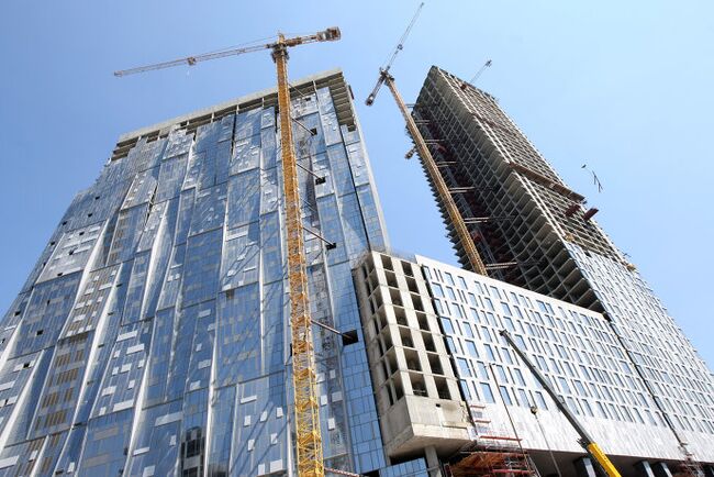 Строительство 49-этажного здания на Мосфильмовской улице