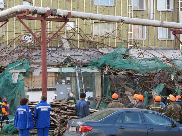 Обрушение строительных лесов в Зеленограде