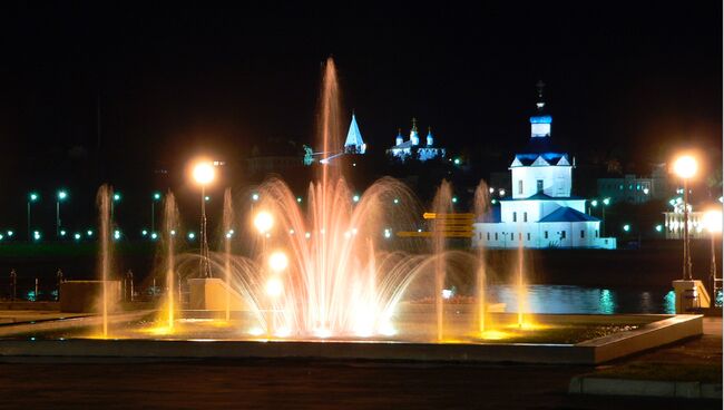 Ночной вид города Чебоксары