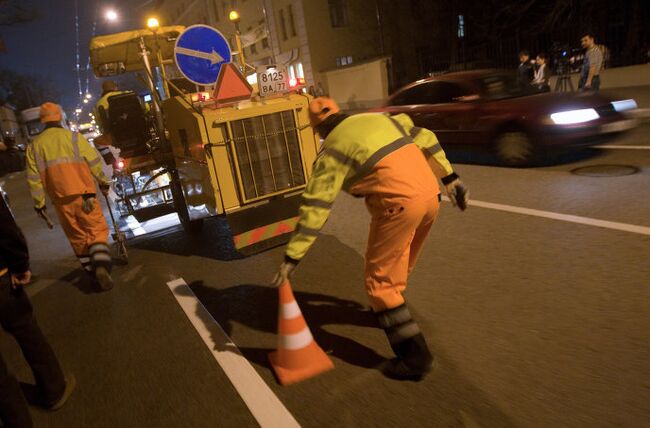 Дорожные работы в Москве