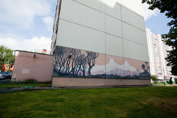 Граффити на жилом доме в САО на улице Учинская