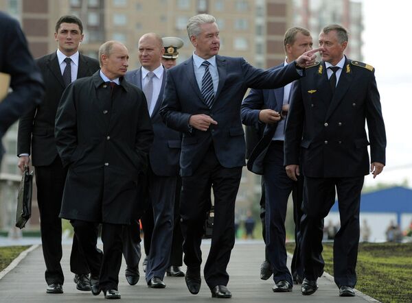 В. Путин и С. Собянин посетили новую станцию Новокосино