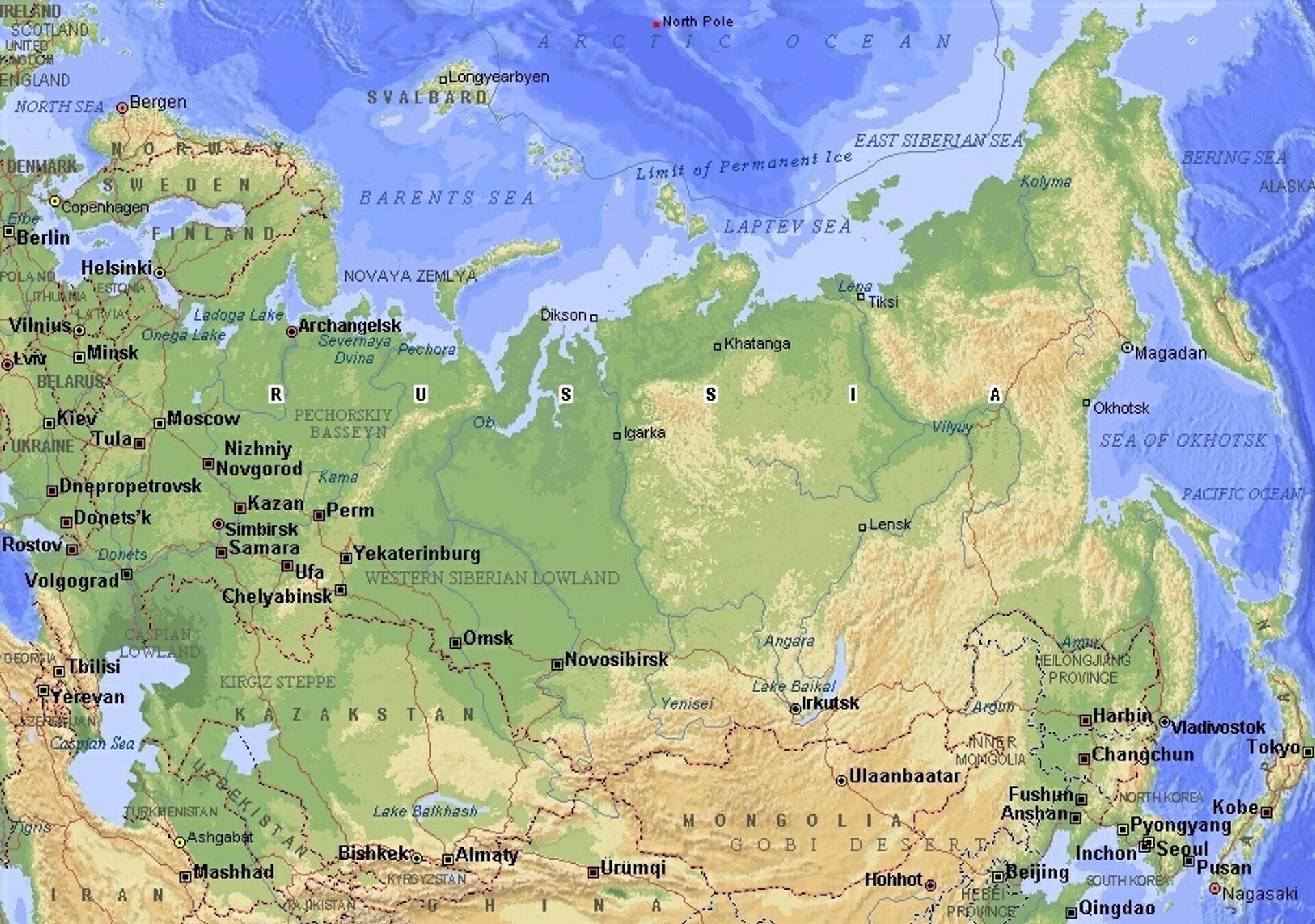 Сибирь на карте