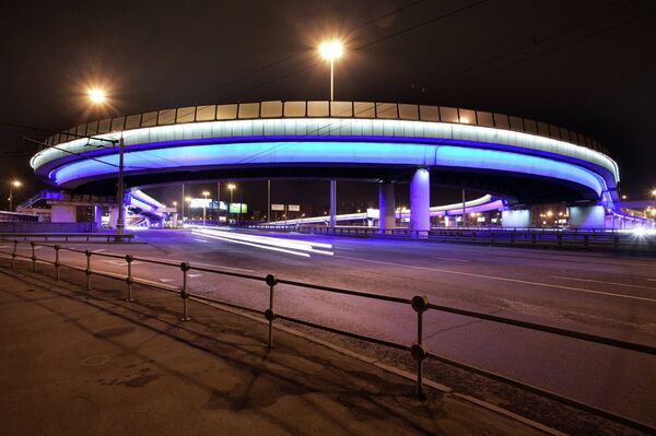 Самые освещенные места в Москве – эстакада на пересечении Ленинградского шоссе с Третьим транспортным кольцом