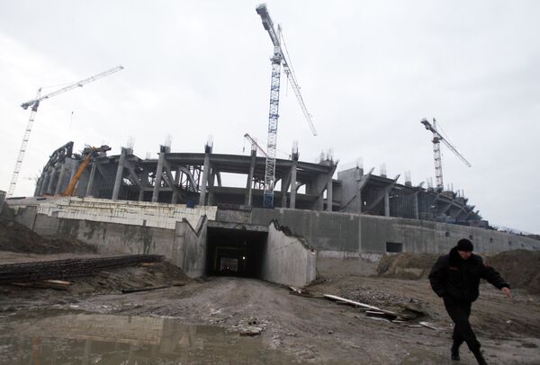 Строительство стадиона Зенит