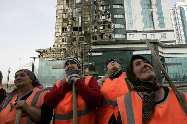 Ликвидация последствий пожара в Грозный-Сити