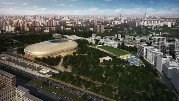 Проект ВТБ Арена Парк. Вид на парк физкультуры и спорта Динамо и Академию спорта