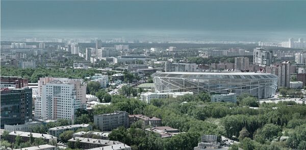 Макет стадиона Центральный в Екатеринбурге к ЧМ-2018
