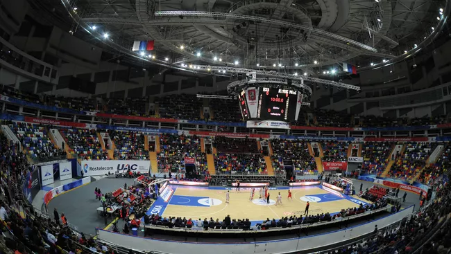 Вид на спортивную арену ДС Мегаспорт