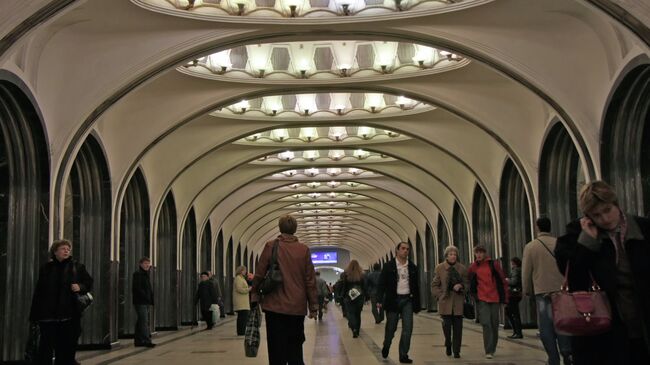 Станция Маяковская Московского метрополитена. Архивное фото