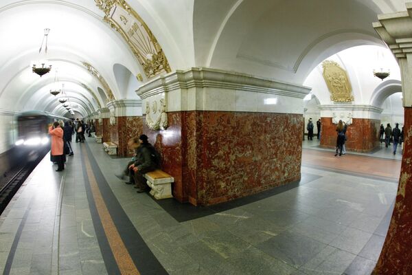 Станция Кольцевой линии Московского метрополитена Краснопресненская