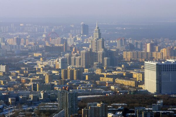 Вид Москвы с Останкинской телебашни