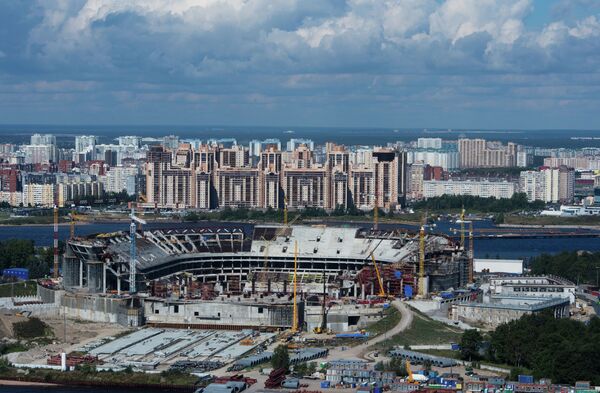 Строящийся футбольный стадион Зенит-Арена