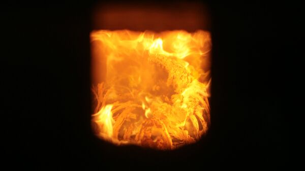 Огонь в кремационной печи