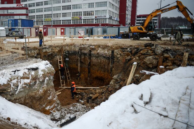 Строительство станции московского метрополитена Румянцево