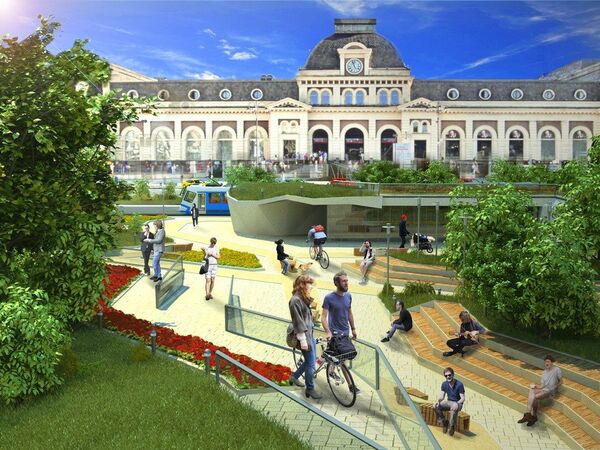 Проект парка на площади Павелецкого вокзала