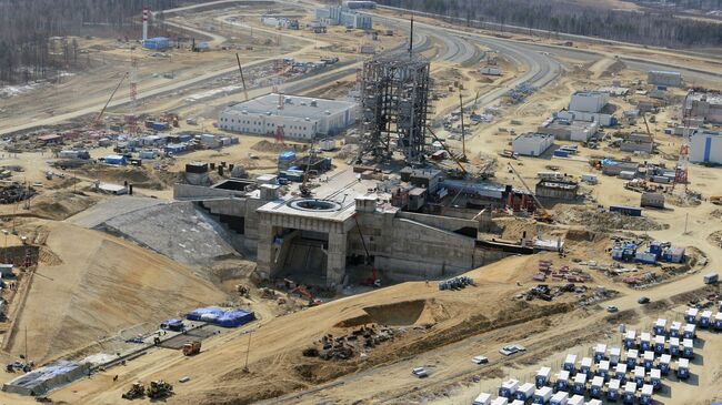 Вид на строительную площадку космодрома Восточный