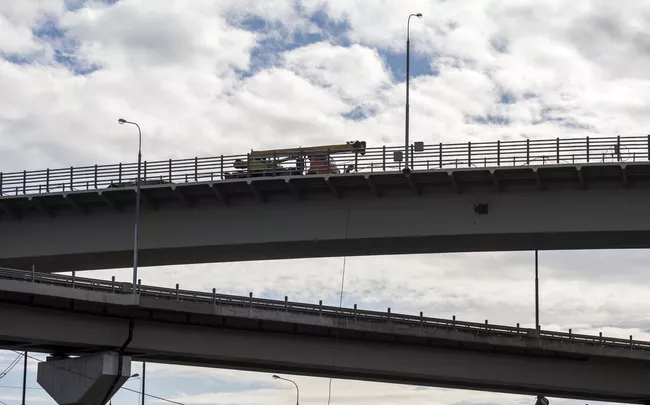 Строительство автомобильной развязки в Москве