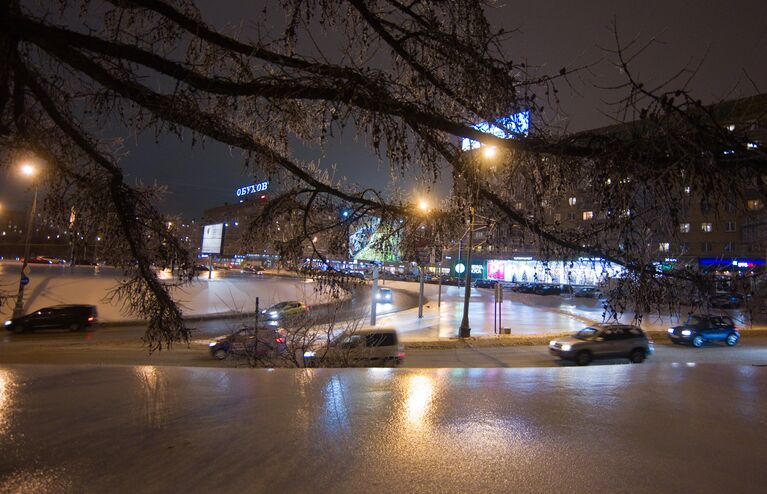 Последствия ледяного дождя в Москве