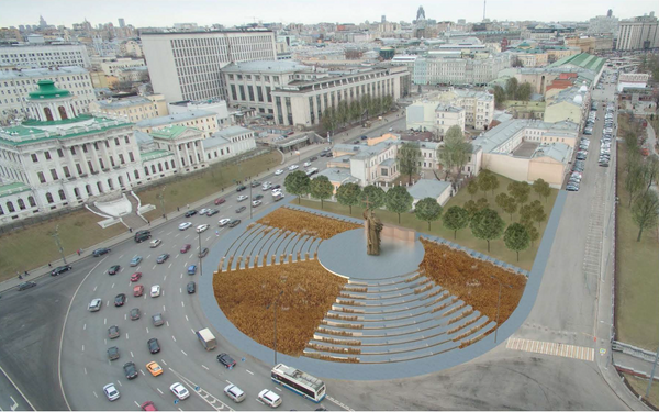Проект благоустройства Боровицкой площади BuroMoscow