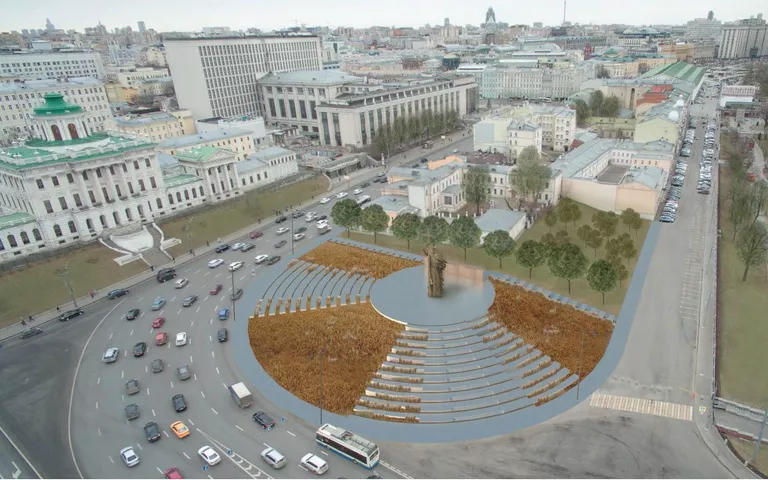 Проект благоустройства Боровицкой площади BuroMoscow