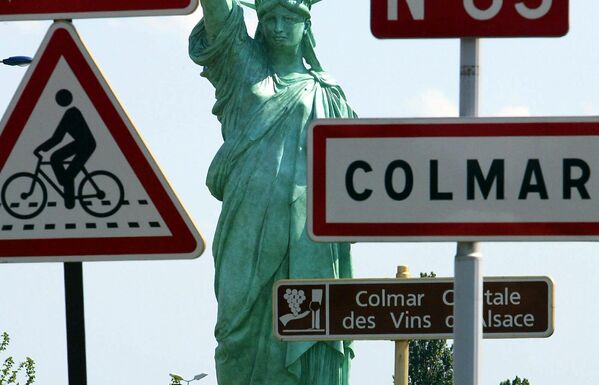Статуя Свободы городе Кольмаре во Франции