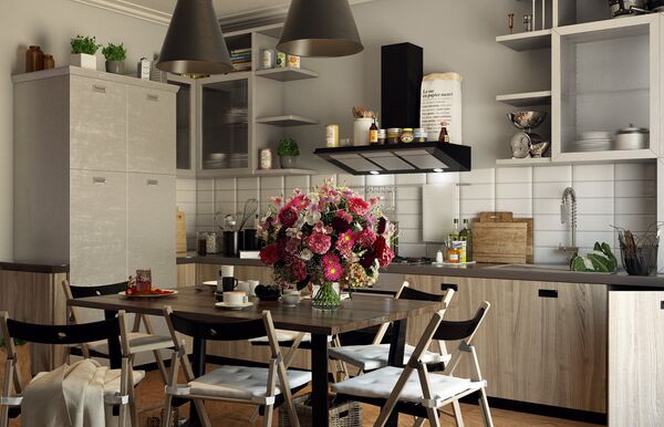 Серый цвет в интерьере кухни: с чем сочетается