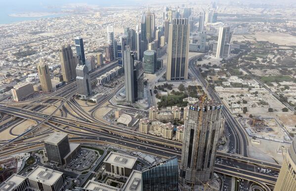 Вид со смотровой площадки Бурдж Халифа в Дубае
